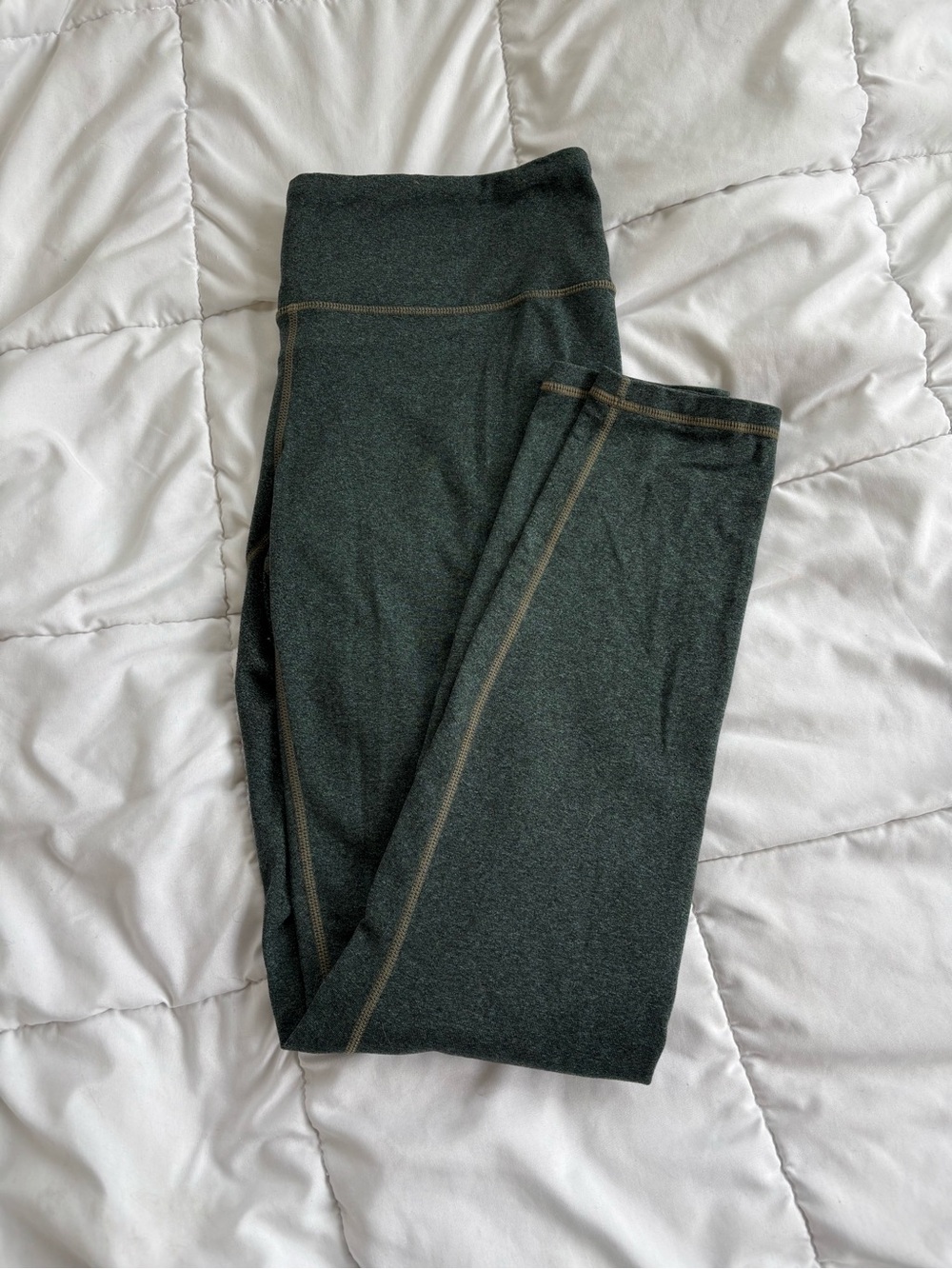 prAna Heathered Forest Green High-Rise Leggings Full Length Sz L